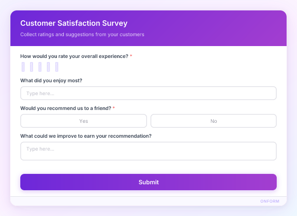 Customer Satisfaction Survey preview